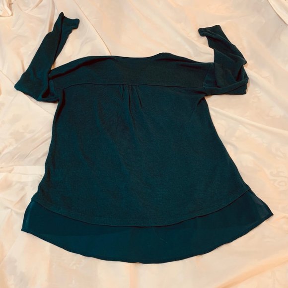 Sanctuary Deep Teal Layered Look Sweater Size S - Picture 5 of 9